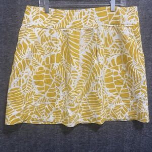 Ann Taylor LOFT Skirt Womens 14 Yellow A Line Linen Blend Beach Vacation Coastal